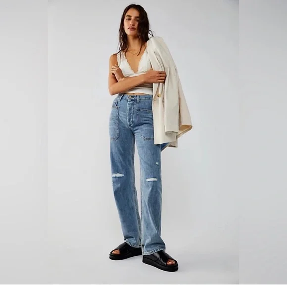NWT Free People X Sandrine Rose Carpenter Jeans - Picture 1 of 16